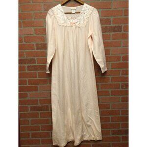 Vintage Barbizon Women's Night Gown Sleepwear Pink Sz M Lace Detail Embroidered